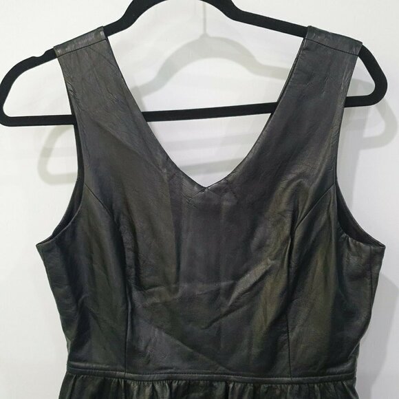 L'Amour Nanette Lepore Vegan Leather Skater Dress - Picture 3 of 8